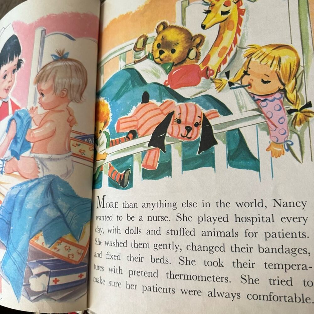 Nancy Plays Nurse, 1965 GIANT BOOK, Diane Sherman Vintage Children's Books. - Picture 6 of 12